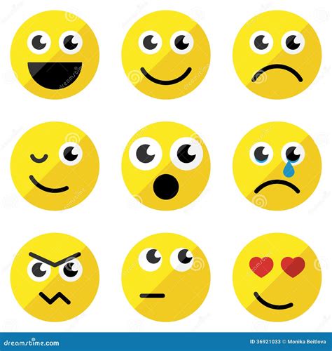 Basic Emoticons Set. Three Facial Expression Of Feedback Scale - From ...