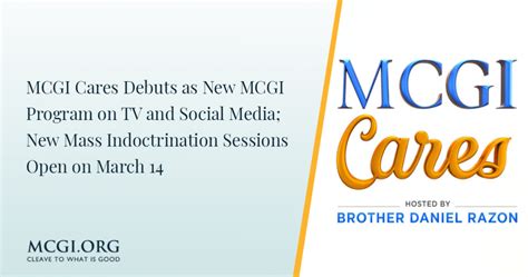 MCGI Cares Debuts as New MCGI Program on TV and Social Media; New Mass ...