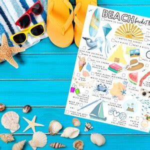 Printable Beach Bucket List Beach To-do List - Etsy