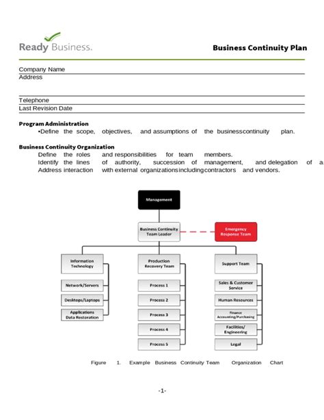 Simple Business Continuity Plan Template Free Download