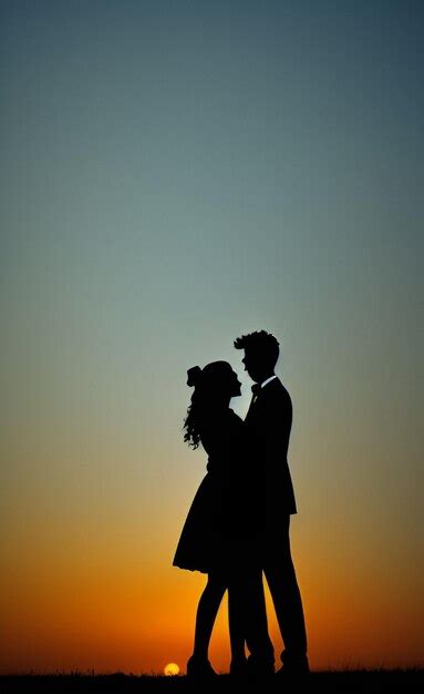 Premium AI Image | A silhouette of a couple in front of a sunset.