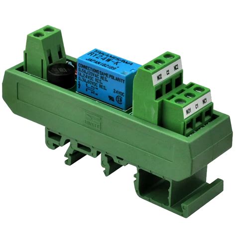 Electronics Salon AC/DC 24V Slim DIN Rail Mount DPDT Signal Relay Interface Module, RY24W K.-in ...