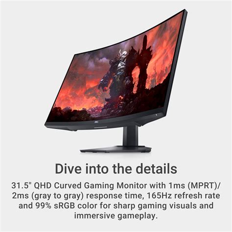 Dell – S3222DGM 32″ LED Curved QHD FreeSync Gaming Monitor (DisplayPort, HDMI) – Black – Sansujyuku