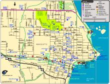 Downtown Marquette Map - small map | Area map, Map, Bike trails