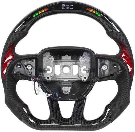 Buy Car Steering Wheel,Akozon Carbon Fiber Racing Steering Wheel LCD LED Shift Indicator Race ...