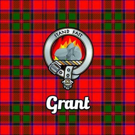 Grant Tartan and Clan Glass Coaster CG000049