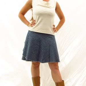 Short Organic Denim Wrap Skirt Hemp and Organic Cotton Custom Made to ...