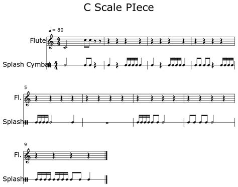 C Scale PIece - Sheet music for Flute, Drum Set