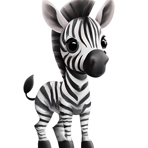 Black and White Adorably Cute Baby Zebra · Creative Fabrica