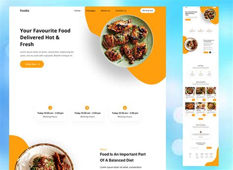 Food delivery website on Behance