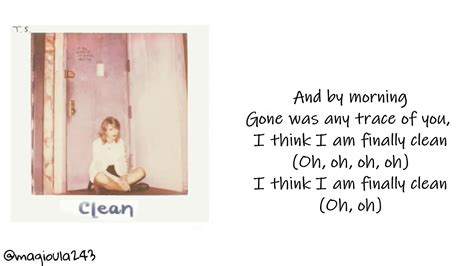 Taylor Swift Clean Lyrics