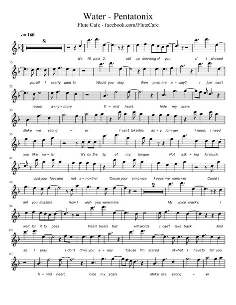 Flute Cafe: Water by Pentatonix (Flute Sheet Music)