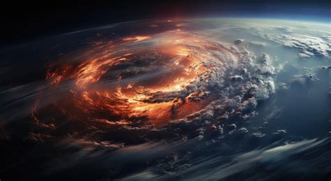 Premium AI Image | space view hurricane showing the effects of climate ...