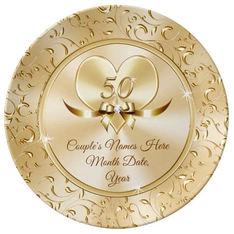 Custom Best 50th Anniversary Gifts for Couples Dinner Plate | Zazzle ...