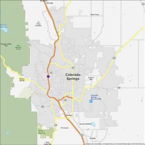 Colorado Springs Map [Colorado] - GIS Geography