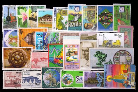 Stampex India | BHUTAN - 100 Different Stamps, Mint and Used, Large and ...