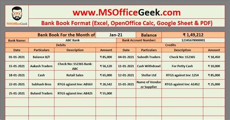 What is Bank Book? Definition, Format & Importance - MSOfficeGeek