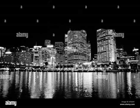 Sydney skyline at night Stock Photo - Alamy