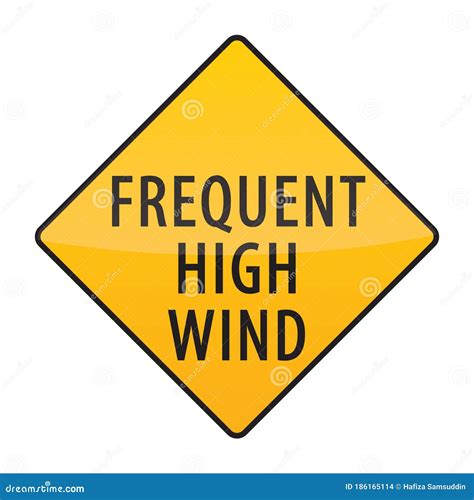 Frequent High Wind Warning Sign. Vector Illustration Decorative Design ...