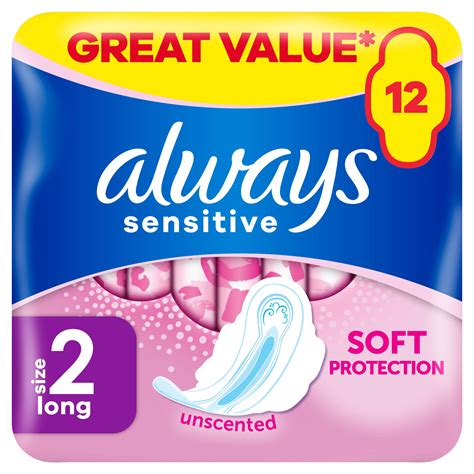 Always Sensitive Long Ultra (Size 2) Sanitary Towels Wings 12 Pads ...