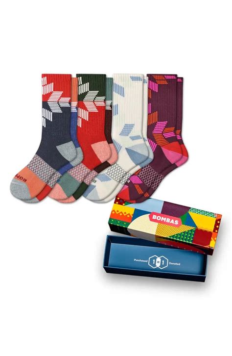 For the Stocking Stuffer: Bombas Assorted 4-Pack Crew Socks Gift Box | Best Gifts For Him From ...