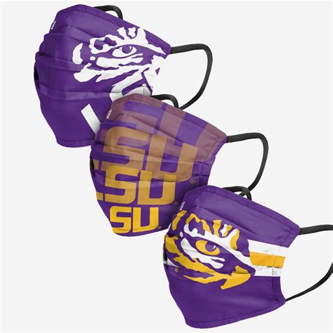 LSU Tigers Matchday 3 Pack Face Cover FOCO