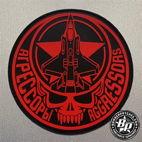 57th Fighter Wing 64th Aggressor Squadron "Wraith" Deadhead PVC, F-35 – Bomber Patches