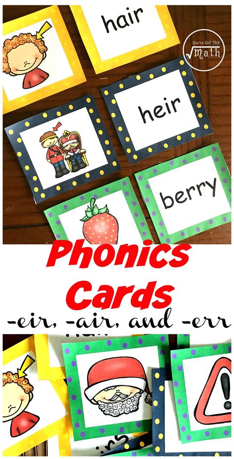 Words Ending in -eir -air and -err | 5 Free Activities to Teach Air Words