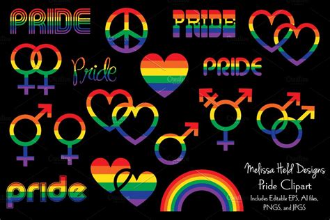 Gradient Rainbow Pride Clipart | Pre-Designed Photoshop Graphics ~ Creative Market