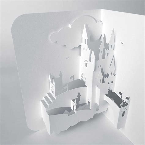 Template Pop-Up Card «Castle» with Free Pop Up Card Templates Download ...