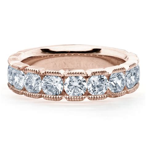 Eternity Wedding Bands - 2 CTTW Diamond Wedding Band in 14K Rose Gold ...