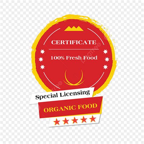 Food Product Label Vector Art PNG, Fresh Food Certificate For Product ...