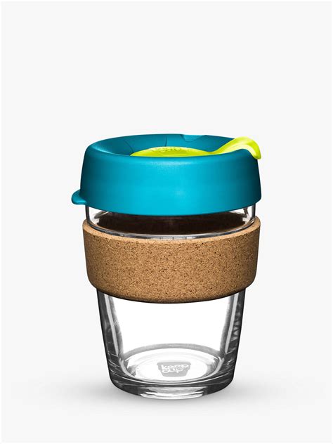 KeepCup Cork Brew Reusable 12oz Glass Coffee Cup/Travel Mug, 340ml at John Lewis & Partners