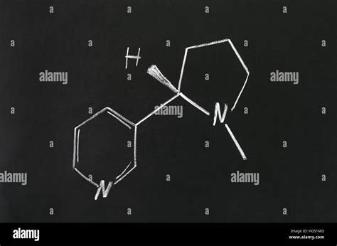 Nicotine molecule chemical structure on blackboard Stock Photo - Alamy