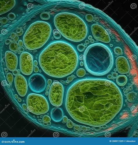 Vivid Chloroplasts In A Plant Cell: A High-Resolution Electron Microscope View For Educational ...