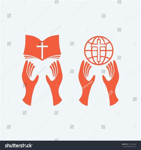 Hands Holding Bible Hand Holding World Stock Vector (Royalty Free ...