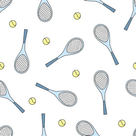 Premium Vector | Seamless pattern of tennis rackets and ball Vector illustration of sports ...