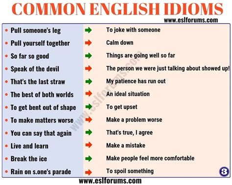 Top 120 Interesting Idioms Examples for ESL Learners - ESL Forums | Idiom examples, Idioms and ...