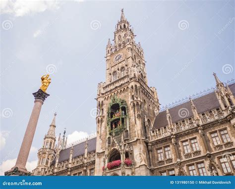 New Town Hall on Marienplatz Square in Munich, Germany. Stock Photo - Image of aerial, hall ...