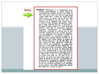 Dictionary entry examples