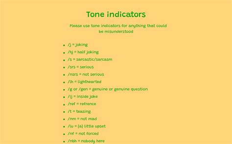 tone indicators