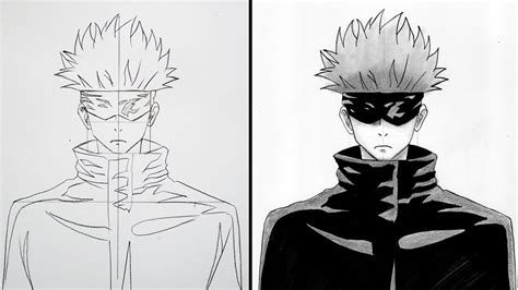 How To Draw Satoru Gojo | Step By Step | Jujutsu Kaisen - YouTube