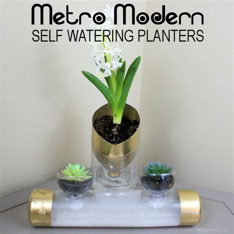 Metro Modern Self Watering Planters from Soda Bottles