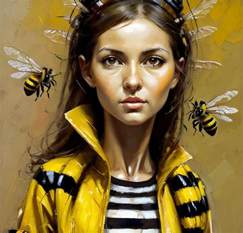 Girl with bees-1 - Krishan Art - Digital Art, Animals, Birds, & Fish, Bugs & Insects, Bee & Wasp ...