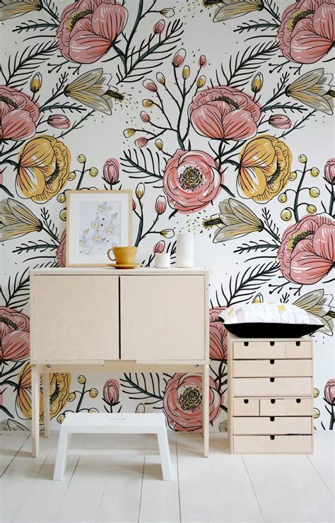 Wallpaper Walls Decor, Boho Wallpaper, Temporary Wallpaper, Tropical Wallpaper, Wallpaper Accent ...