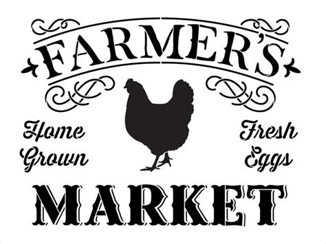 Farmer's Market - Word Art Stencil - 20" x 15" - STCL1971_2 - by StudioR12