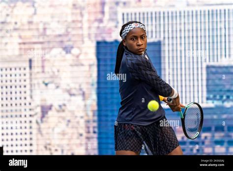 Coco Gauff (USA) competing at the 2022 US Open Tennis Championships Stock Photo - Alamy