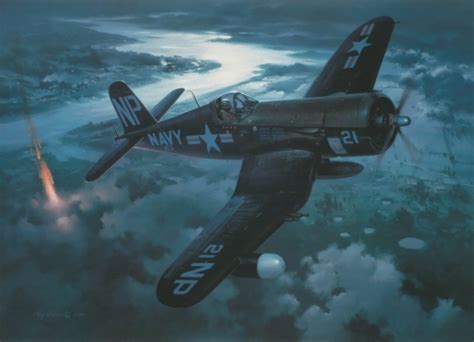 Free Wallpapers vought f4u corsair pacific fighter ww2 war art painting ...