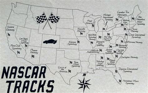 NASCAR tracks map | Etsy