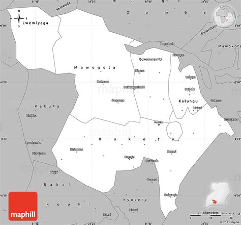 Gray Simple Map of Masaka